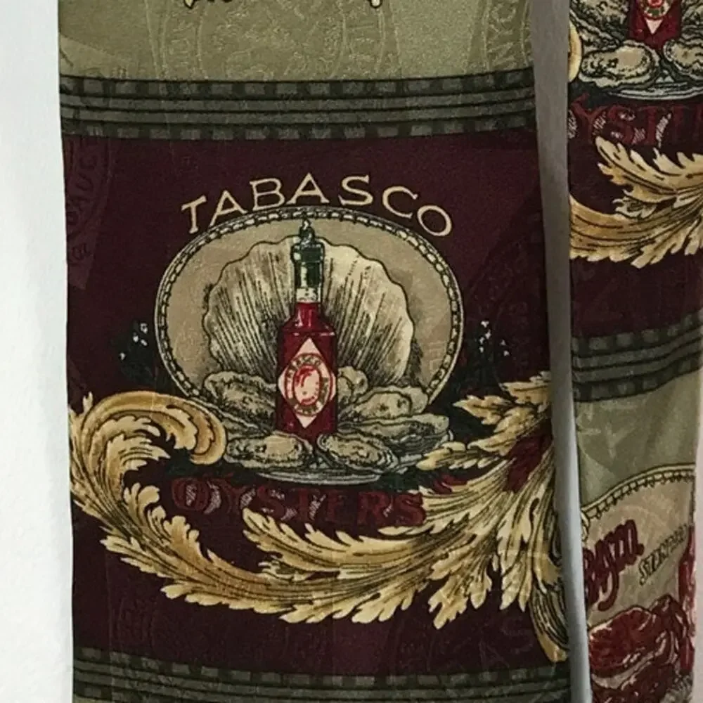 Tabasco Silk Red Multicolor Wide Classic Mens Necktie 59”